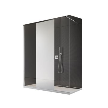 Paravan de dus Sanswiss, Pur, profil crom, sticla transparenta, 100 x 200 cm