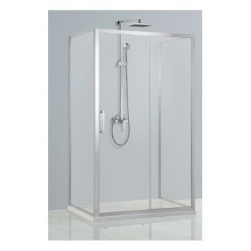 Perete dus cu usa glisanta si Perete fix Premier - Wellis - Dimensiune perete fix 90 cm