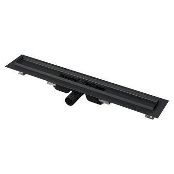 Rigolă de duș, Alcadrain, Low, fără grătar, 75 cm, negru mat
