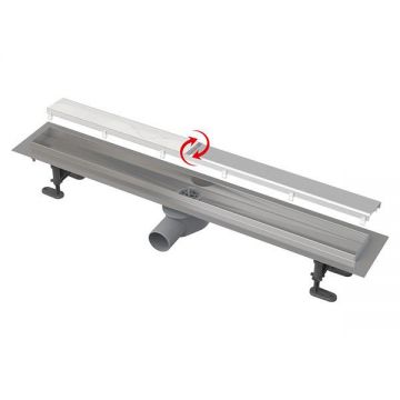 Rigola pentru dus cu capac faiantabil, Alcadrain, APZ13-DOUBLE9 FIT AND GO, 75 cm