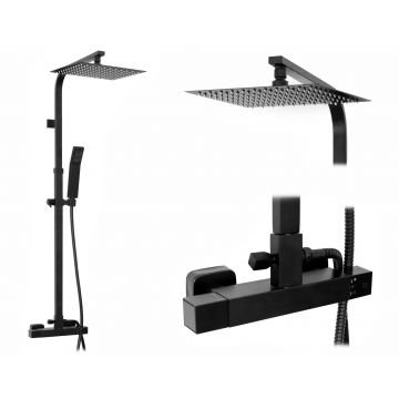 Set de dus cu termostat Rea Fenix Milan, negru mat Set de dus cu termostat Rea Fenix Milan, negru mat