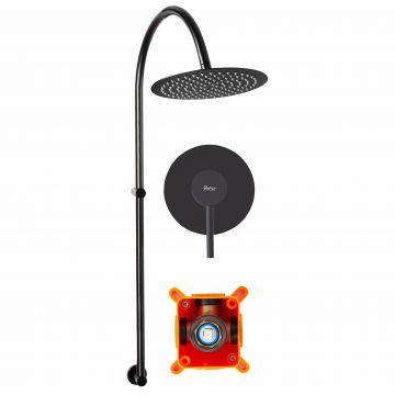 Set de dus incastrabil Rea Lugano, negru mat Set de dus incastrabil Rea Lugano, negru mat