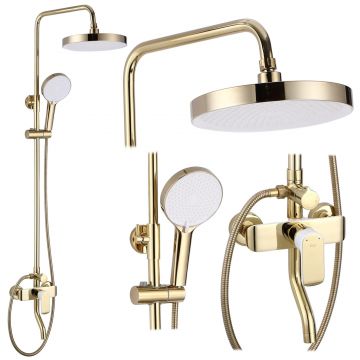 Set de dus Rea Bloom, auriu lucios cu alb Set de dus Rea Bloom, auriu lucios cu alb
