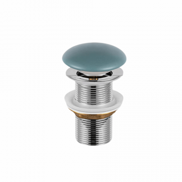 Ventil lavoar click-clack cu capac ceramic verde turcoaz fara preaplin, Foglia