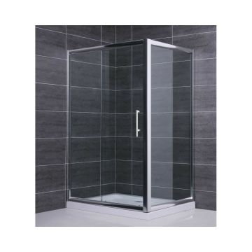 Cabina de dus dreptunghiulara Inter Ceramic cu usa glisanta 120x70 cm crom lucios - transparent