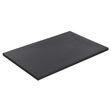 Cadita compozit pentru dus Inter Ceramic dreptunghiulara 120x80 cm finisaj piatra mata-gri inchis