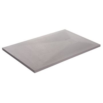 Cadita compozit pentru dus Inter Ceramic dreptunghiulara 140x80 cm finisaj piatra-alb mat