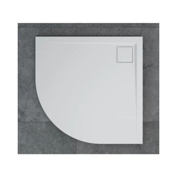 Cadita de dus semirotunda alb SanSwiss Livada W20A 90x90 cm slim