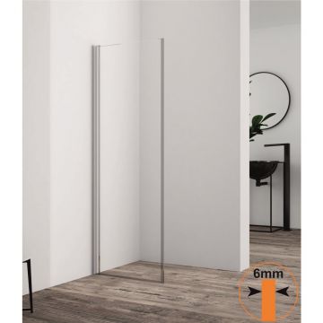 Paravan de dus mobil tip Walk-In Inter Ceramic crom lucios 40x200 cm sticla transparenta