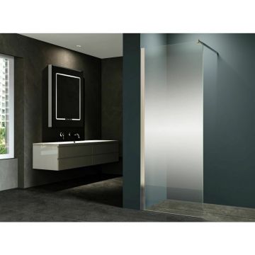 Paravan de dus tip Walk-In Inter Ceramic profil alb mat 70x200 cm sticla partial opaca