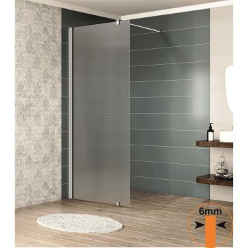 Paravan de dus tip Walk-In Inter Ceramic profil crom 80x200 cm sticla opaca