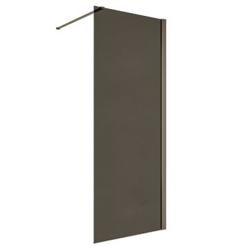 Paravan de dus tip Walk-In Inter Ceramic profil gri mat - sticla fumurie 90x200 cm