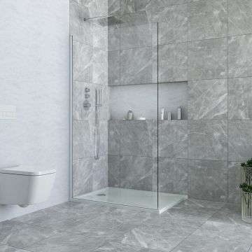 Paravan de dus tip Walk-in Roth Alina 80x200 cm profil crom