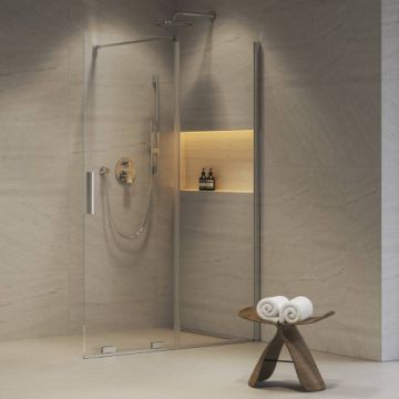 Paravan dus Ravak ROWI din 2 piese, crom - Dimensiune 100x140