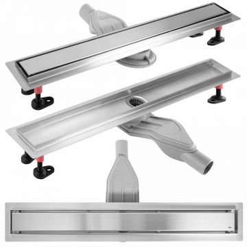 Set rigola pentru dus plus capac inox periat Rea Neox Superflow 70 cm