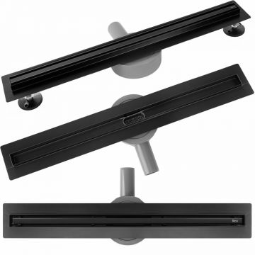 Set rigola pentru dus plus capac negru Rea Neox 100 cm