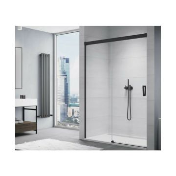 Usa de dus glisanta cu segment fix negru mat SanSwiss Cadura CAS2 120 cm stanga
