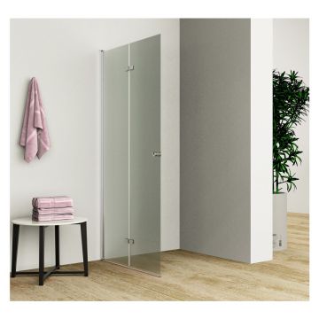 Usa de nisa pliabila Inter Ceramic 70 cm sticla fumurie 6 mm profil crom lucios