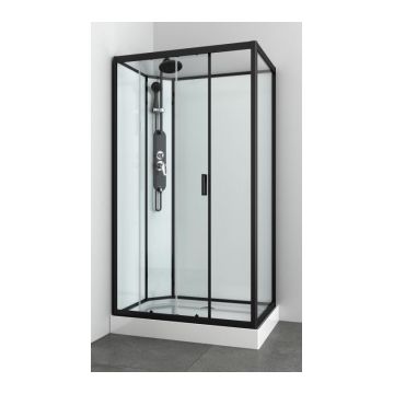 Cabina de dus completa hidromasaj Sanotechnik Quickline Epic Black 120x80xH235 cm