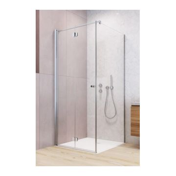 Cabina dus cu usa pliabila si perete fix Radaway Eos KDJ-B 80x100x H197 cm