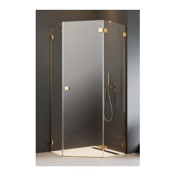 Cabina dus pentagonala Radaway Essenza Pro Gold PTJ 80x80 cm, usa dreapta