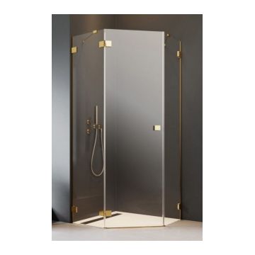 Cabina dus pentagonala Radaway Essenza Pro Gold PTJ 80x80 cm, usa stanga