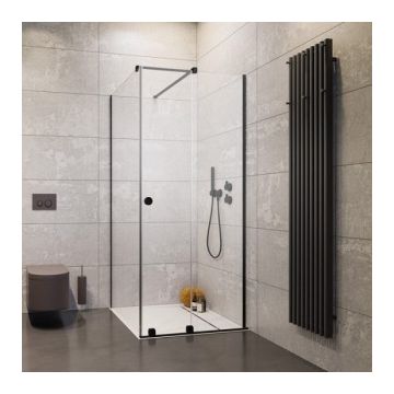 Cabina dus Radaway Furo Black Kdj RH 90x110xH200 cm, dreapta