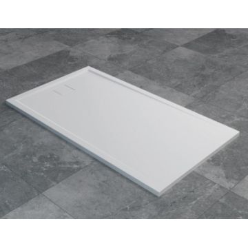 Cadita de dus SanSwiss Livada W20AS 160x90xH3,7 cm marmura sintetica alba