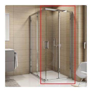 SUPER PROMO Usa cabina dus SanSwiss Top-Line 99X190 cm, profil alb, stanga