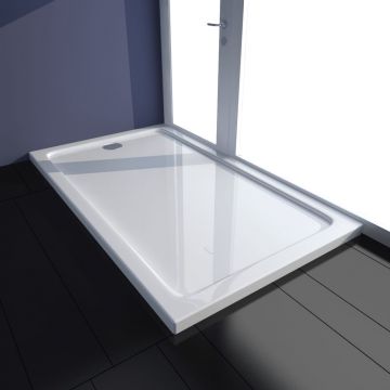 vidaXL Cădiță de duș dreptunghiulară din ABS, alb, 70 x 120 cm