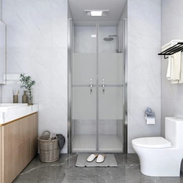 vidaXL Ușă cabină de duș, jumătate mat, 91 x 190 cm, ESG