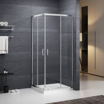 Cabina de dus patrata Roth Sundis cu usi glisante 90x90 cm crom-transparent