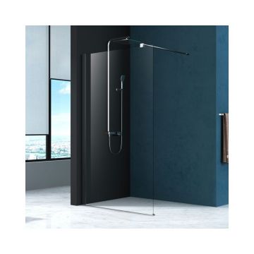Paravan de dus tip Walk-in Fluminia Foxy 90x200 cm Easy Clean profil crom lucios