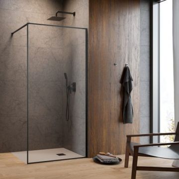 Paravan de dus tip Walk-in Radaway Modo F II GunMetal periat-transparent 150 cm sticla securizata 8 mm