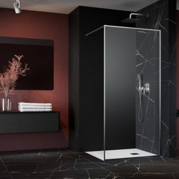 Paravan de dus tip Walk-in Radaway Modo F II nichel periat-transparent 105 cm sticla securizata 8 mm