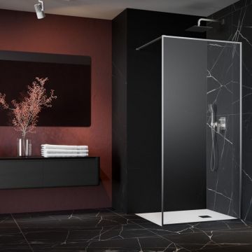 Paravan de dus tip Walk-in Radaway Modo F II nichel periat-transparent 95 cm sticla securizata 8 mm