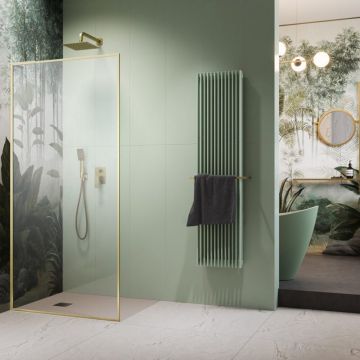 Paravan de dus tip Walk-in Radaway Modo F SL II auriu periat-transparent 110 cm sticla securizata 8 mm stanga