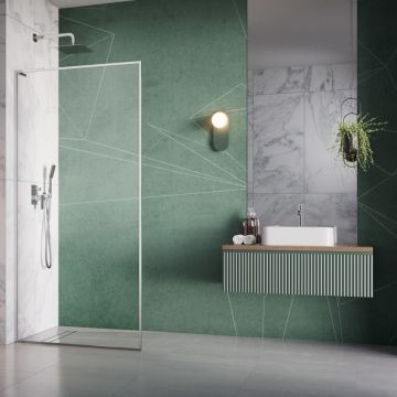 Paravan de dus tip Walk-in Radaway Modo F SL II crom-transparent 60 cm sticla securizata 8 mm stanga