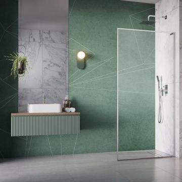 Paravan de dus tip Walk-in Radaway Modo F SL II crom-transparent 90 cm sticla securizata 8 mm dreapta