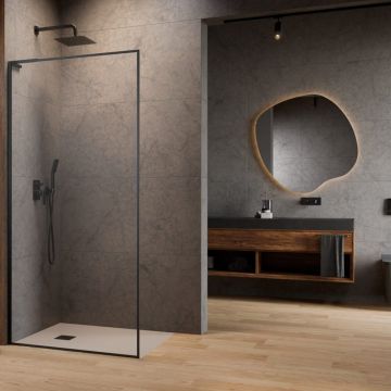 Paravan de dus tip Walk-in Radaway Modo F SL II GunMetal periat-transparent 115 cm sticla securizata 8 mm stanga