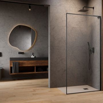 Paravan de dus tip Walk-in Radaway Modo F SL II GunMetal periat-transparent 75 cm sticla securizata 8 mm dreapta