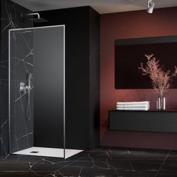 Paravan de dus tip Walk-in Radaway Modo F SL II nichel periat-transparent 120 cm sticla securizata 8 mm stanga