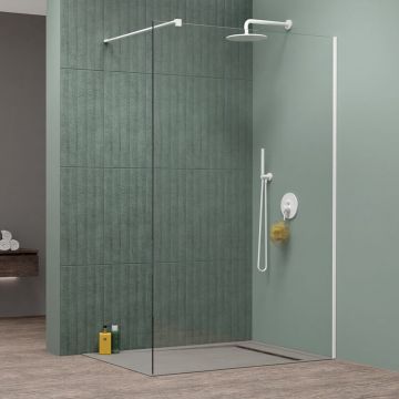 Paravan de dus tip Walk-in Radaway Modo New II alb mat-transparent 105 cm sticla securizata 8 mm