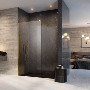 Paravan de dus tip Walk-in Radaway Modo New II auriu lucios-transparent 120 cm sticla securizata 8 mm