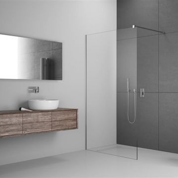 Paravan de dus tip Walk-in Radaway Modo New II crom-transparent 80 cm sticla securizata 8 mm