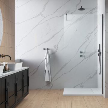 Paravan de dus tip Walk-in Radaway Modo New II GunMetal periat-transparent 140 cm sticla securizata 8 mm
