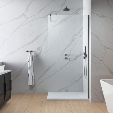 Paravan de dus tip Walk-in Radaway Modo New II GunMetal periat-transparent 75 cm sticla securizata 8 mm