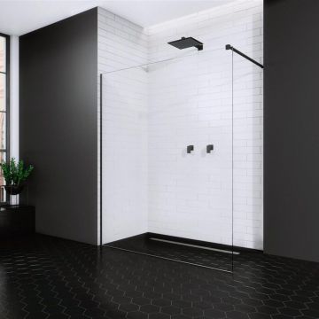 Paravan de dus tip Walk-in Radaway Modo New II negru-transparent 135 cm sticla securizata 8 mm