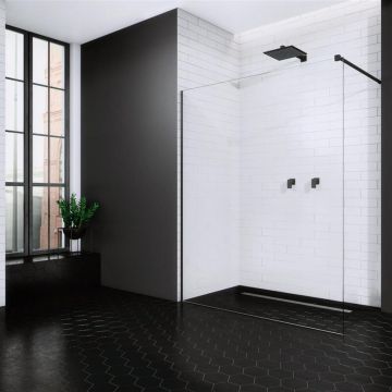Paravan de dus tip Walk-in Radaway Modo New II negru-transparent 160 cm sticla securizata 8 mm