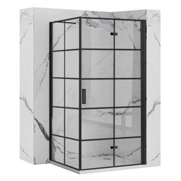 Cabina de dus dreptunghiulara cu usa pliabila Rea Molier 100x90 negru